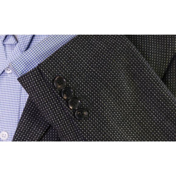 Hugo Boss Black Gray Brown Knit Woven Wool Sportcoat Blazer 38R - Picture 6 of 9